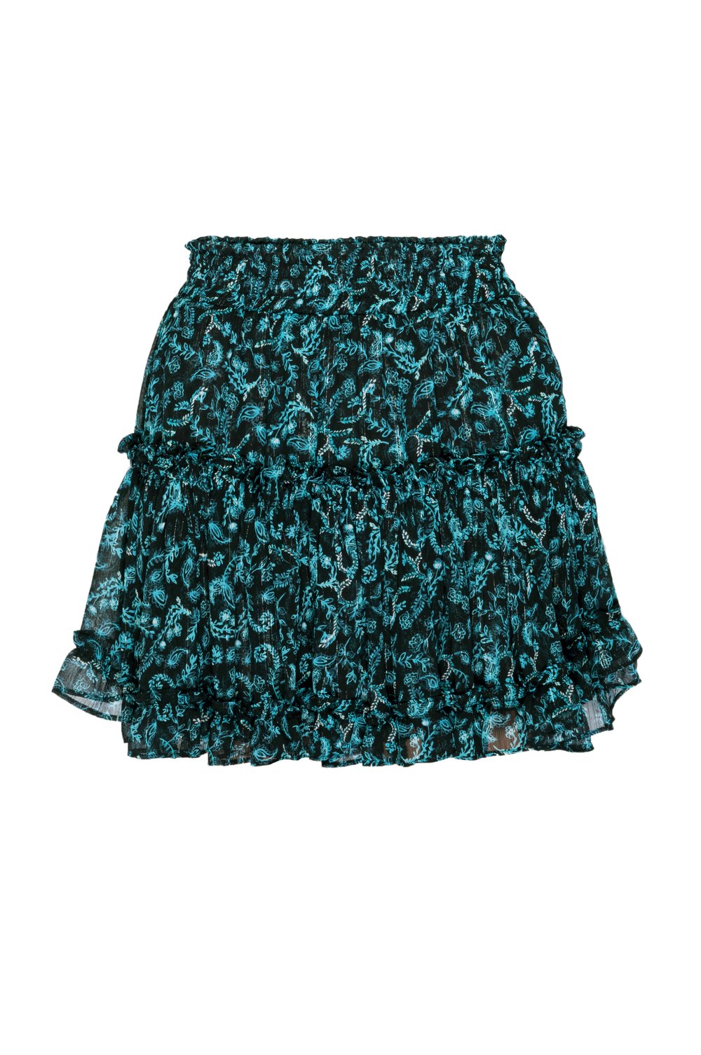 Misa - Marion Skirt in Teal Shimmer Lurex
