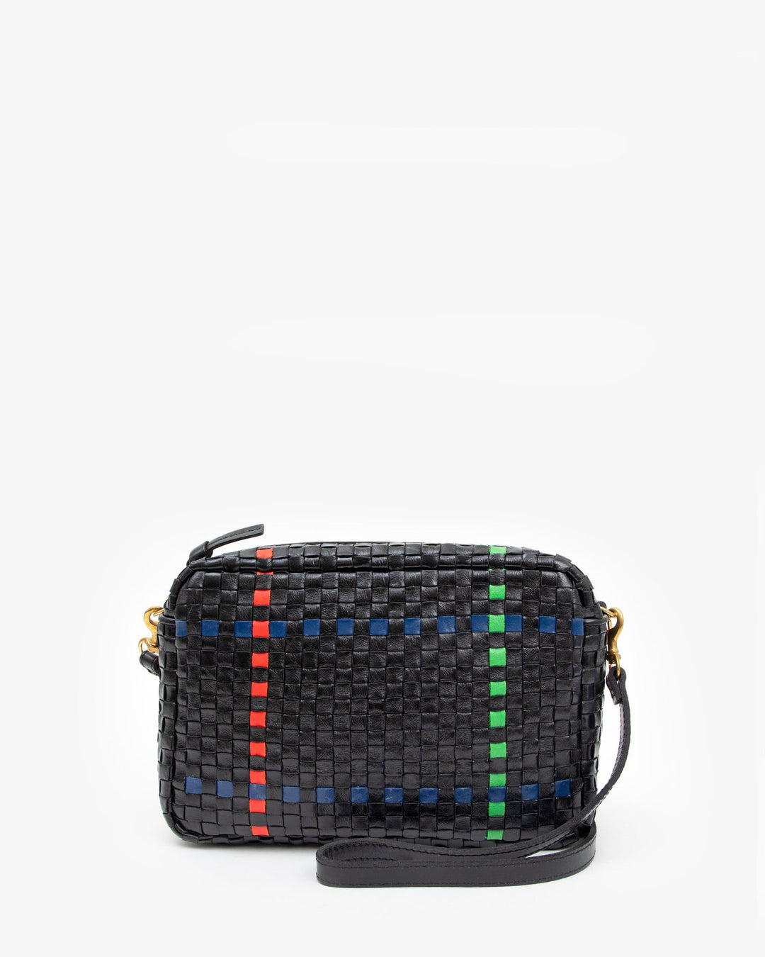 Clare V. - Marisol in Black w/ Pacific, Cherry Red & Parrot Green Plaid Woven Checker
