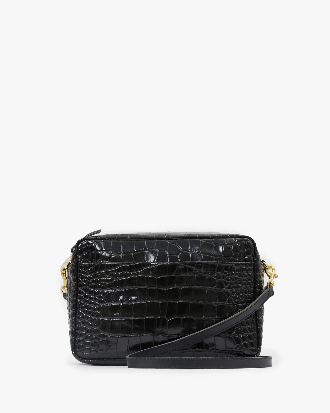 Clare V - Marisol w/ Front Pocket in Black Croco