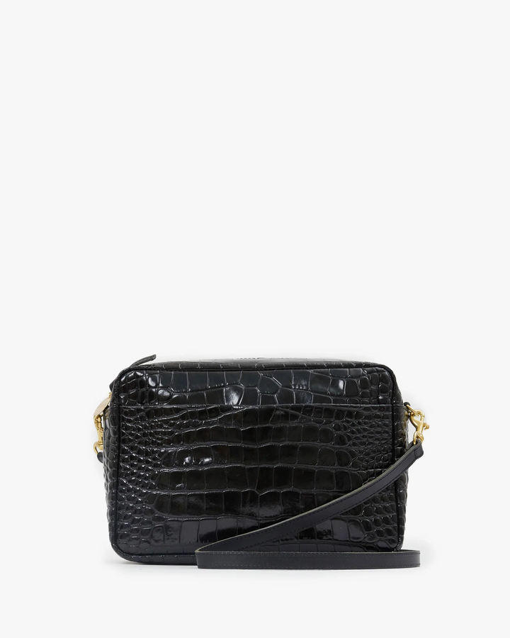 Clare V - Marisol w/ Front Pocket in Black Croco