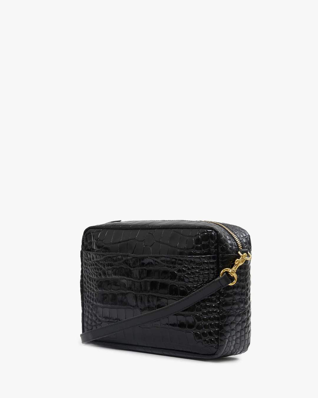 Clare V - Marisol w/ Front Pocket in Black Croco