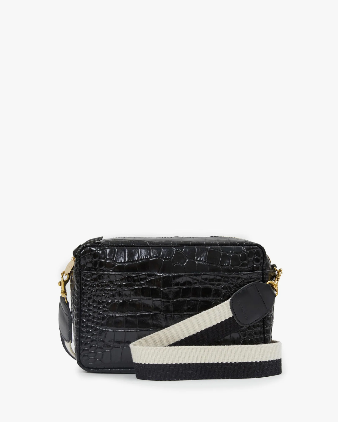 Clare V - Marisol w/ Front Pocket in Black Croco