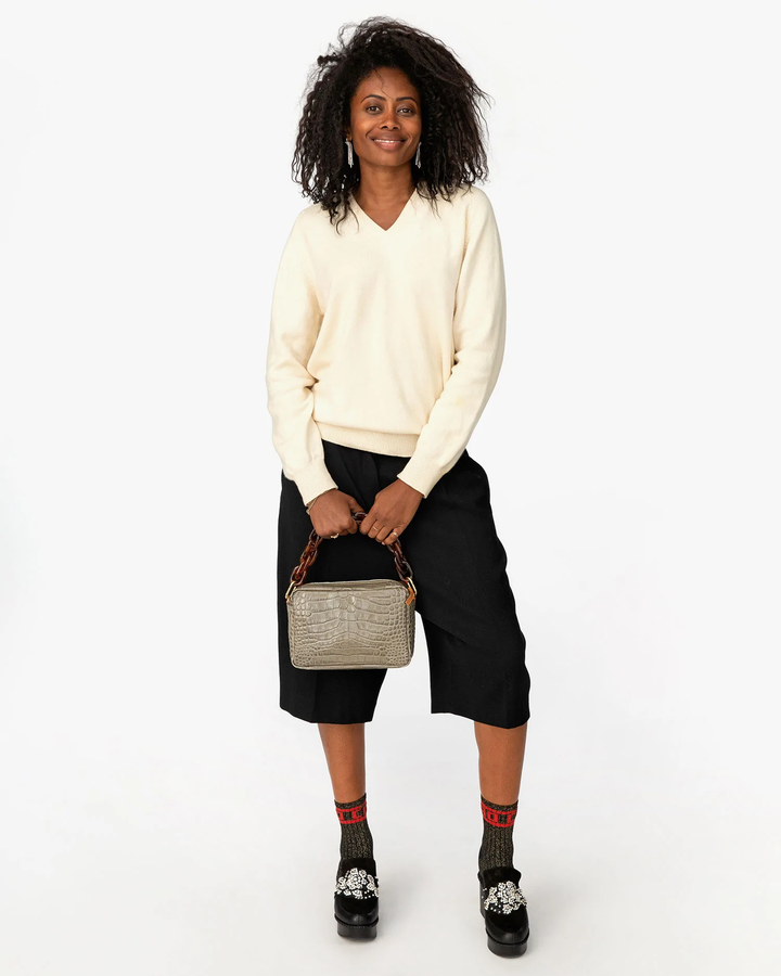 Clare V - Marisol w/ Front Pocket in Fog Croco