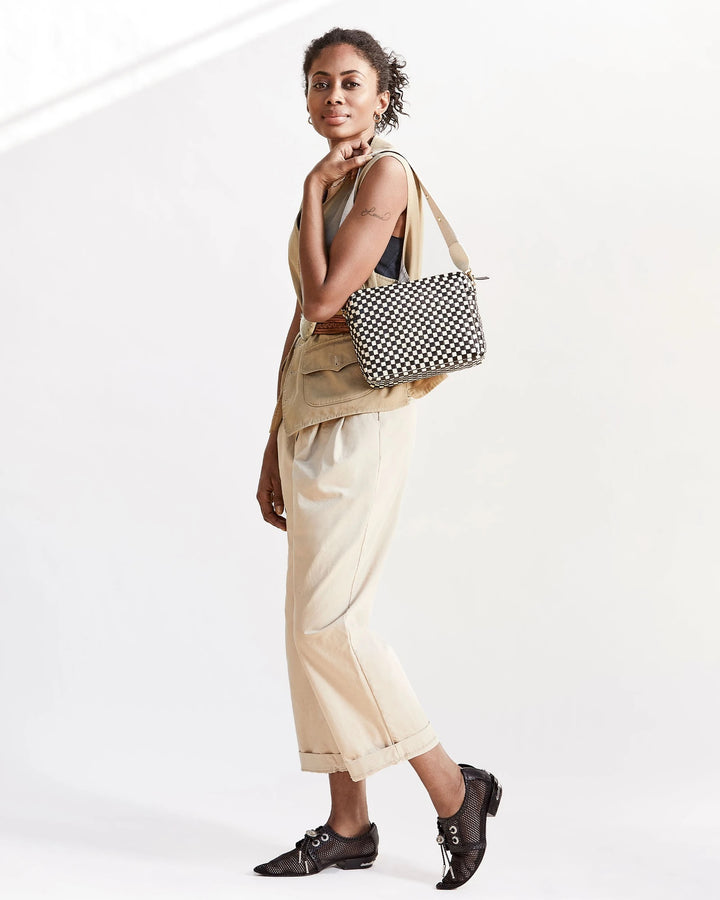 Clare V. - Marisol in Black & Cream Woven Checker