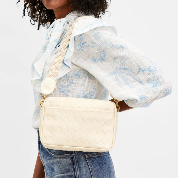 Marisol w/ Front Pocket in Cream Perf Clare V. - Explore the latest fashion  trends and begin shopping