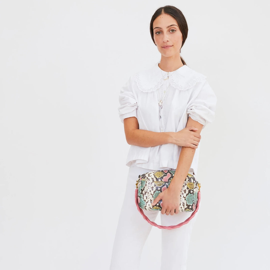 Clare V. - Marisol w/ Front Pocket Bag in Pastel Painted Snake
