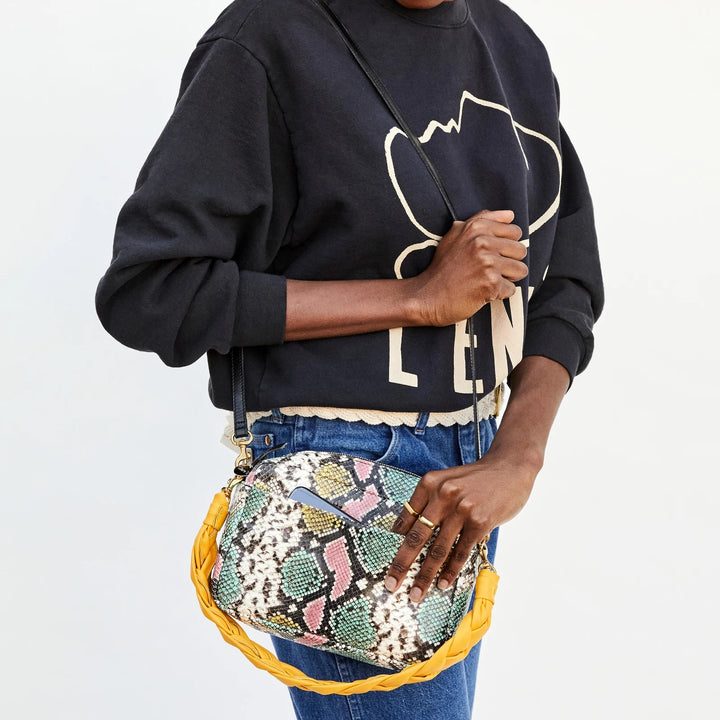 Clare V. - Marisol w/ Front Pocket Bag in Pastel Painted Snake