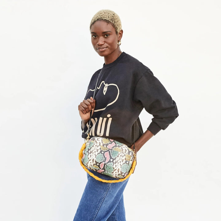 Clare V. - Marisol w/ Front Pocket Bag in Pastel Painted Snake