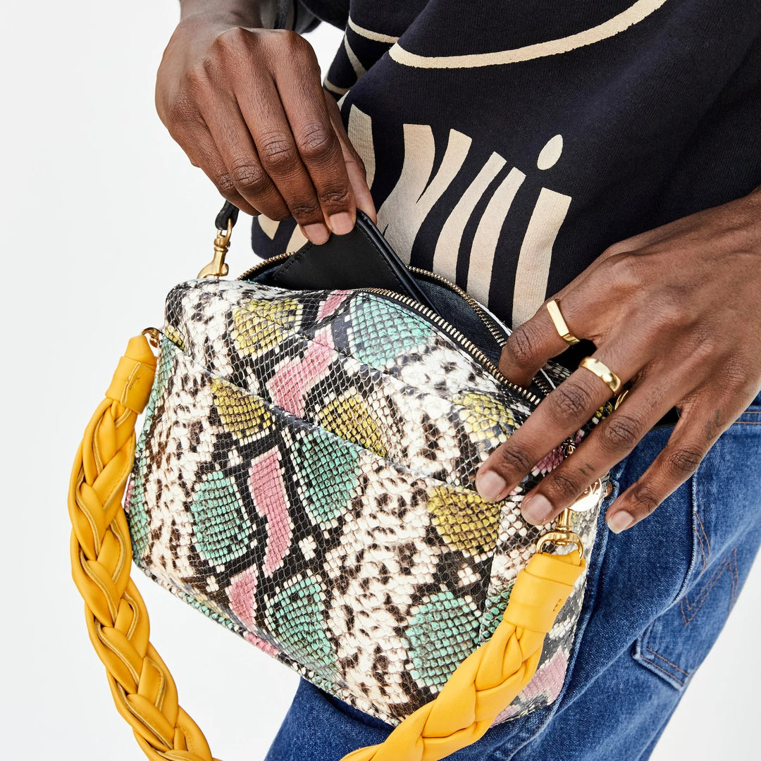 Clare V. - Marisol w/ Front Pocket Bag in Pastel Painted Snake