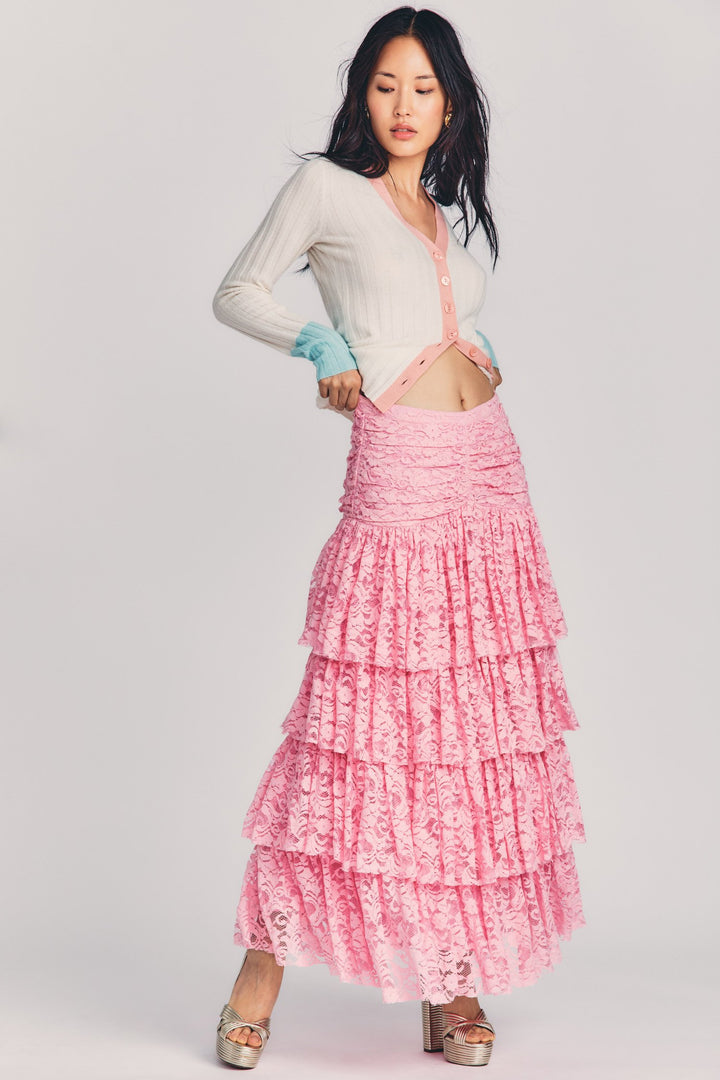 Love Shack Fancy - Marsala Skirt in Pink Spritz