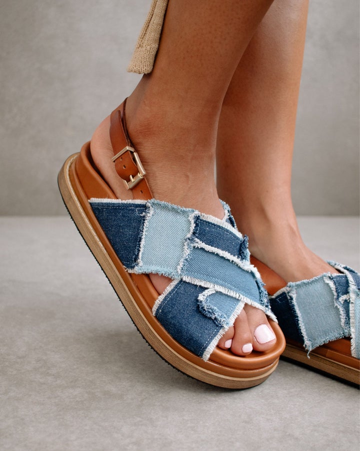 Alohas - Marshmallow in Patchwork Denim Blue