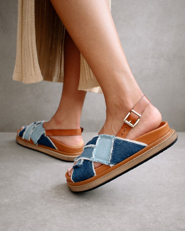 Alohas - Marshmallow in Patchwork Denim Blue