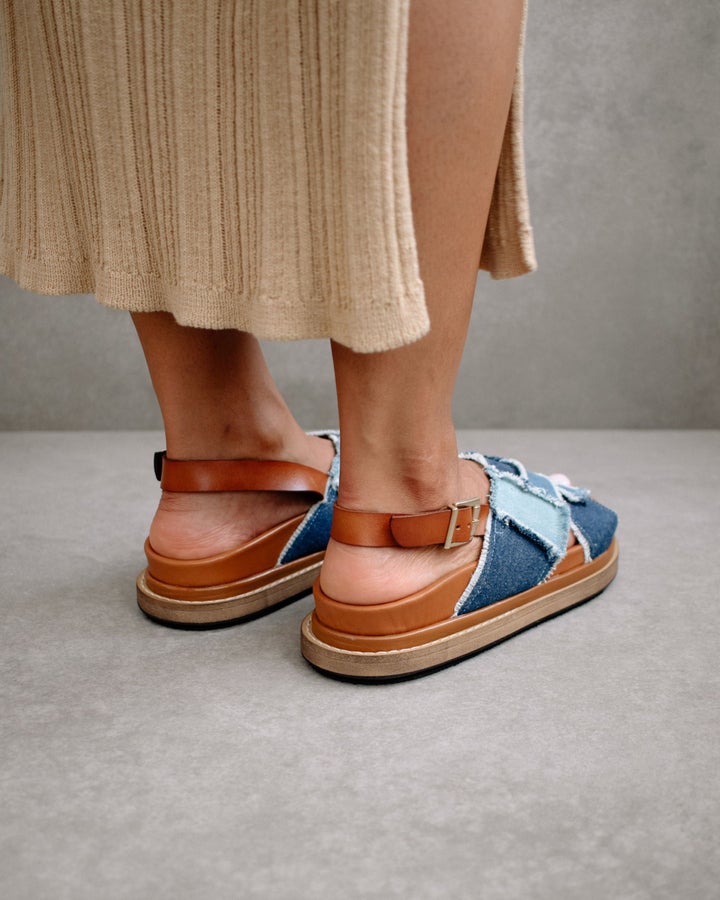 Alohas - Marshmallow in Patchwork Denim Blue