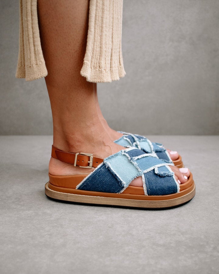 Alohas - Marshmallow in Patchwork Denim Blue
