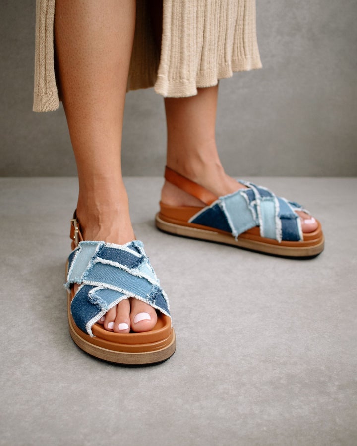 Alohas - Marshmallow in Patchwork Denim Blue