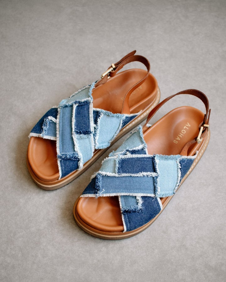 Alohas - Marshmallow in Patchwork Denim Blue