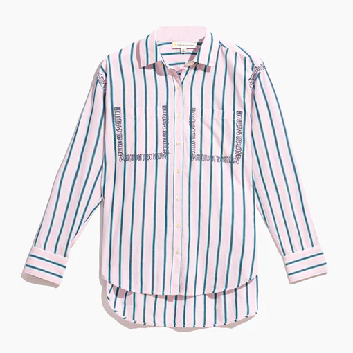 KERRI ROSENTHAL - Marti Shirt in Striped Actually Pillow