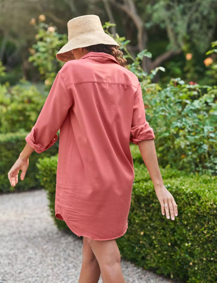 Frank & Eileen - Mary Woven Button Up Dress in Watermelon