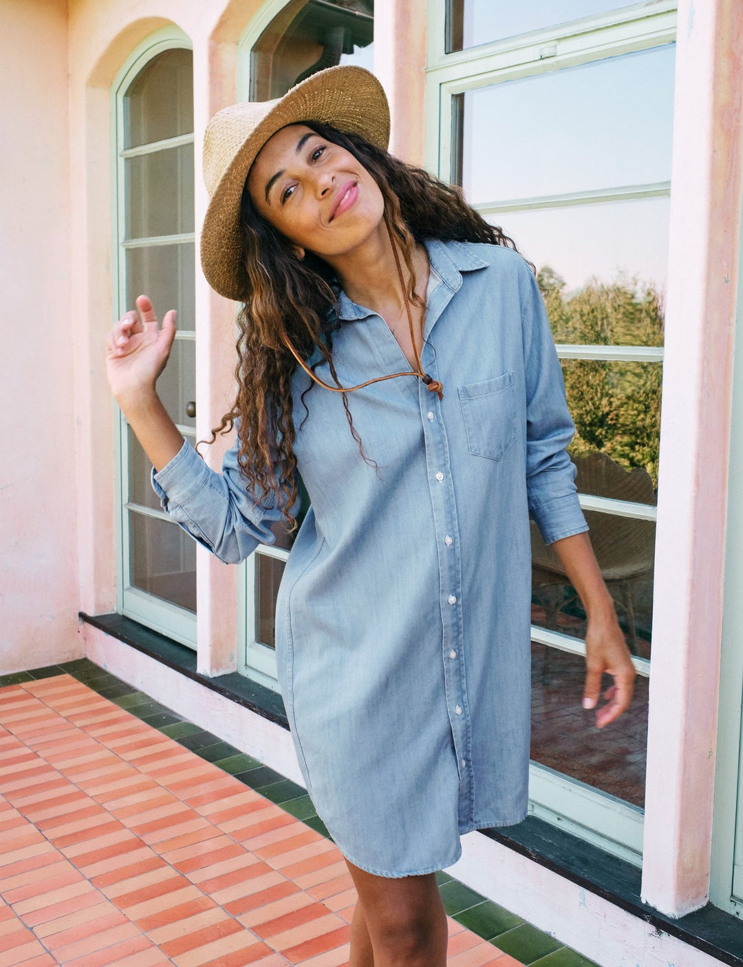 Frank & Eileen - Mary Woven Button up Dress in Classic Blue Wash