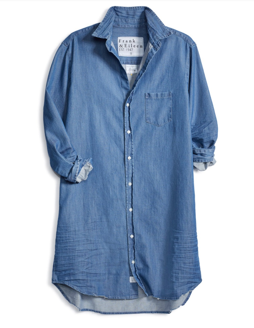 Frank & Eileen - Mary Woven Button Up Dress in Vintage Stonewashed Indigo