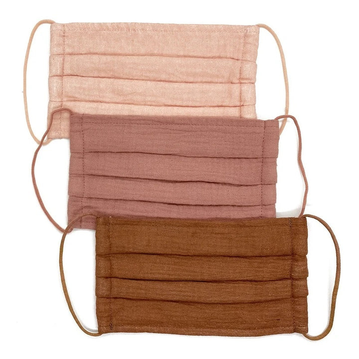 Kitsch - 3pc Cotton Mask Set in Dusty Rose