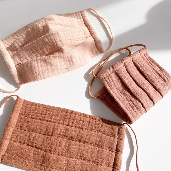 Kitsch - 3pc Cotton Mask Set in Dusty Rose