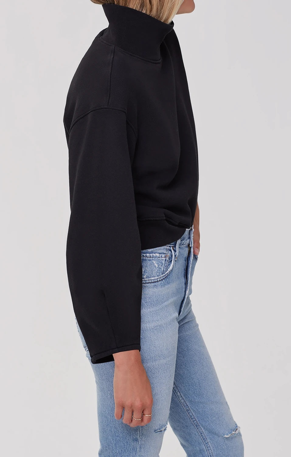 Citizens of Humanity - Maya Mock Neck Sweatshirt in Black