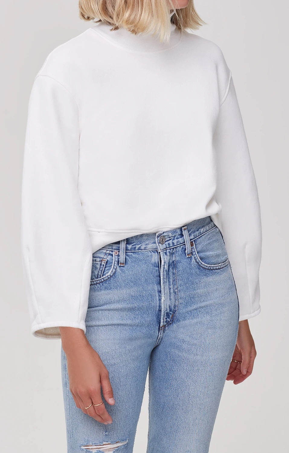 Citizens of Humanity - Maya Mock Neck Sweatshirt in Vanilla