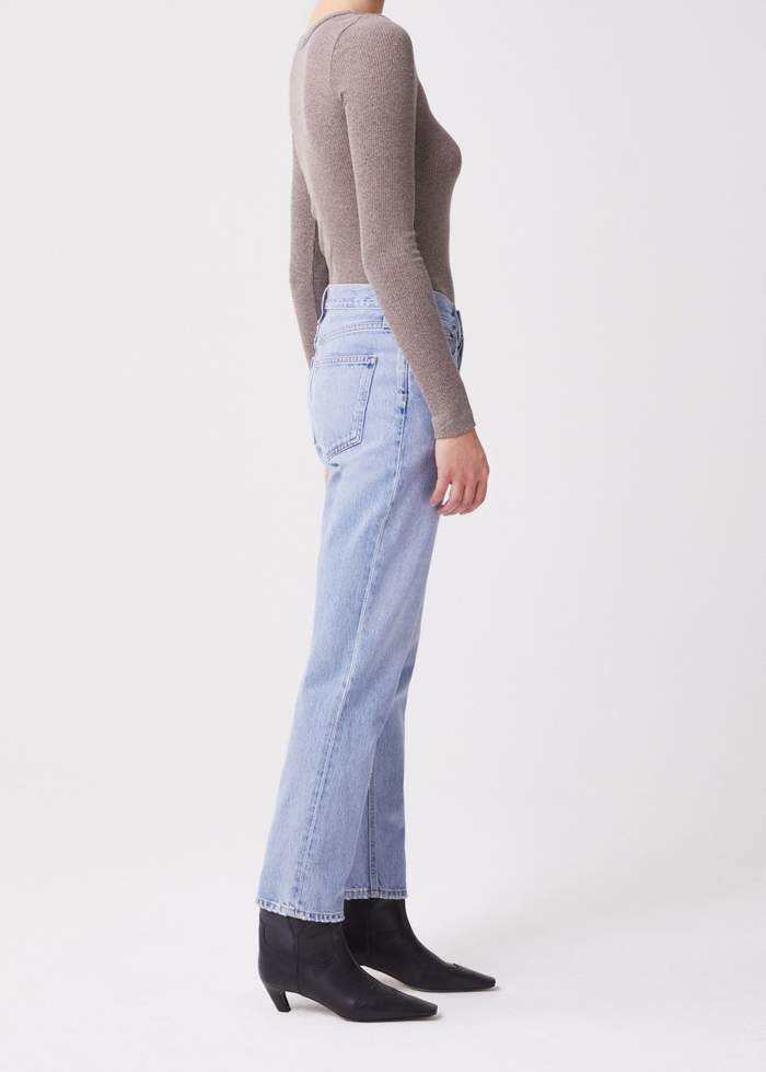 AGoldE - Maya Scoop Neck Rib Knit Top in Granola Heather