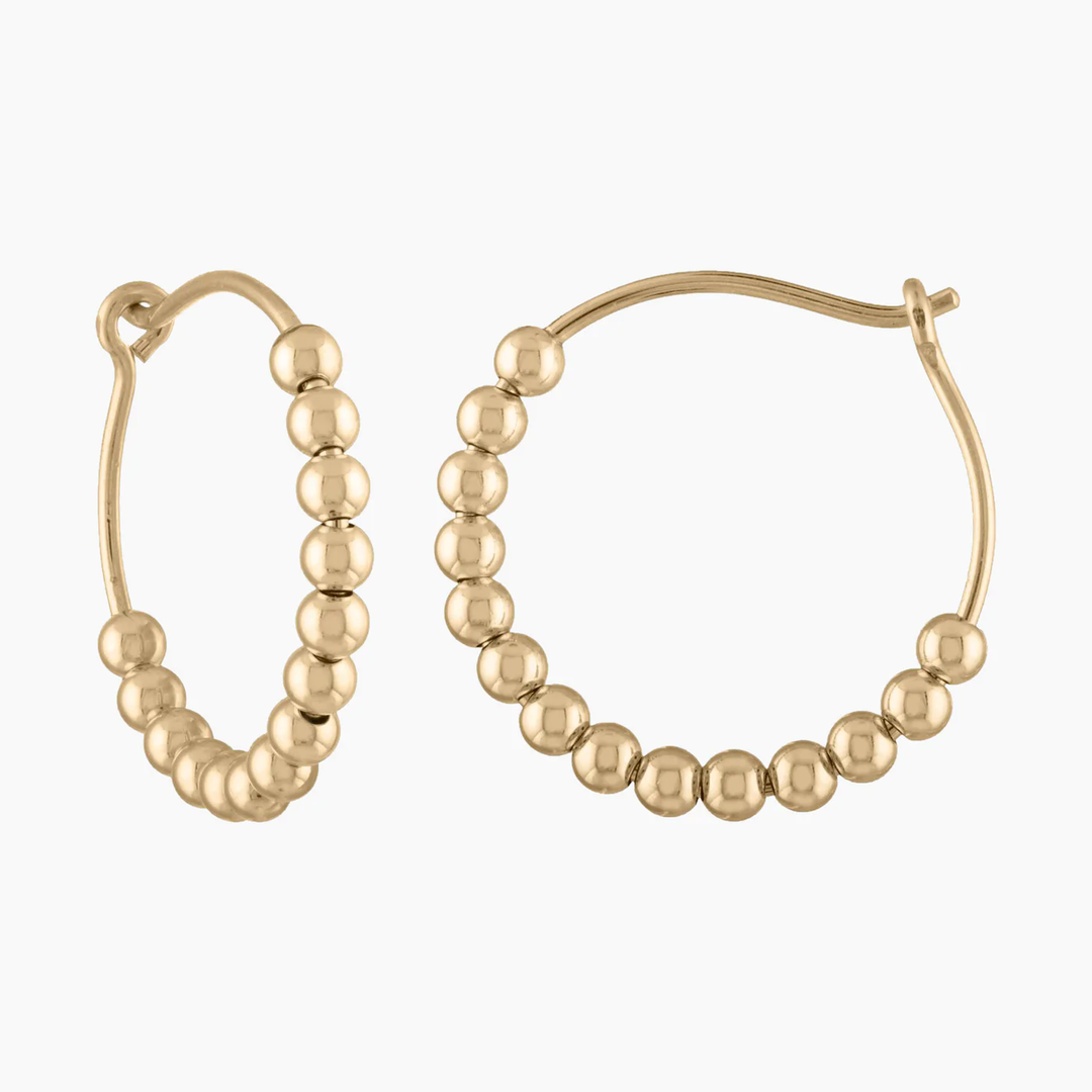Alexa Leigh - Medium Ball Hoops in Gold