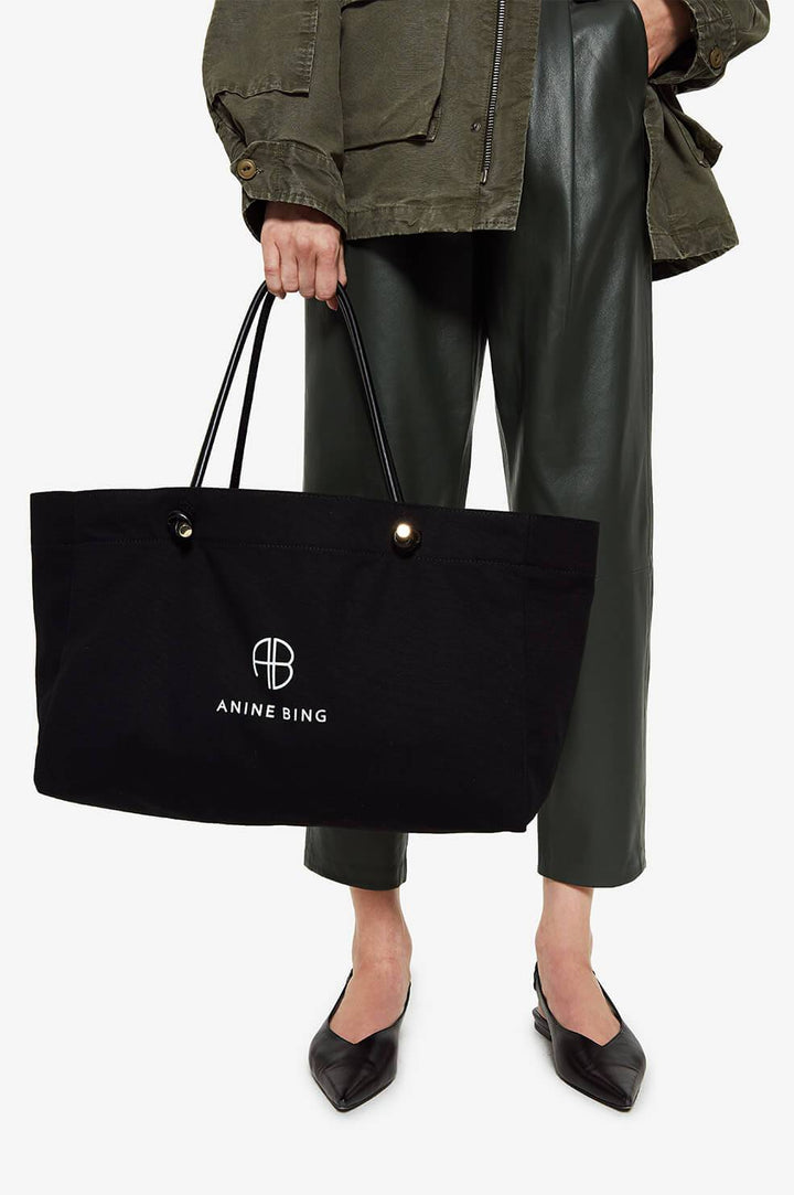 Anine Bing - Medium Saffron Tote in Black