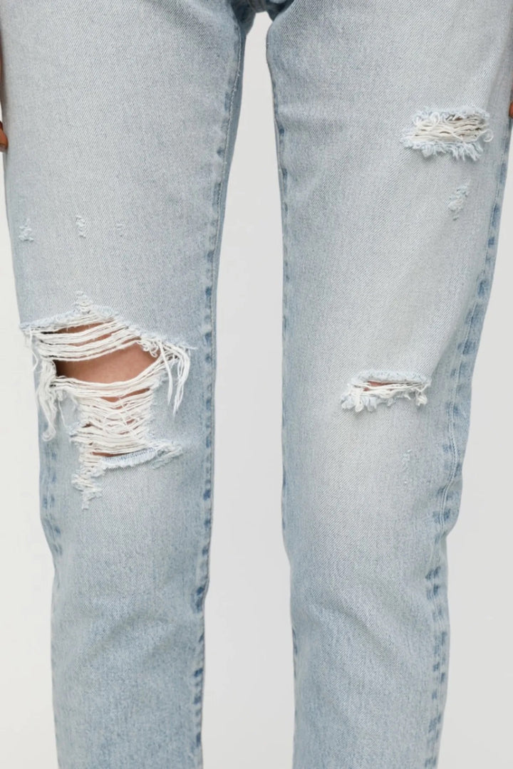 Moussy Denim - MV Melvin Tapered-Highrise Jeans in L/BLU 111 Denim