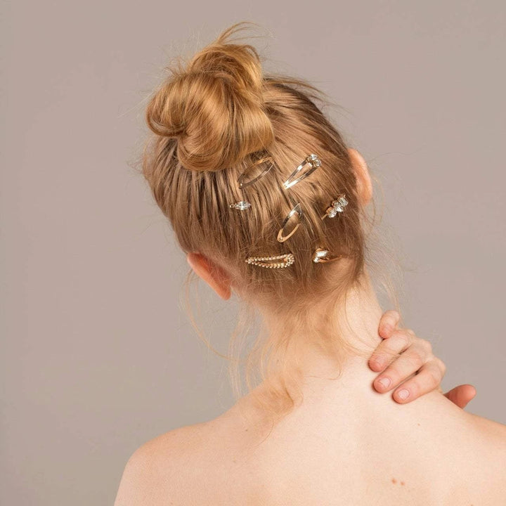 Kitsch - Micro Stackable Snap Hair Clips 7pc Set in Gold