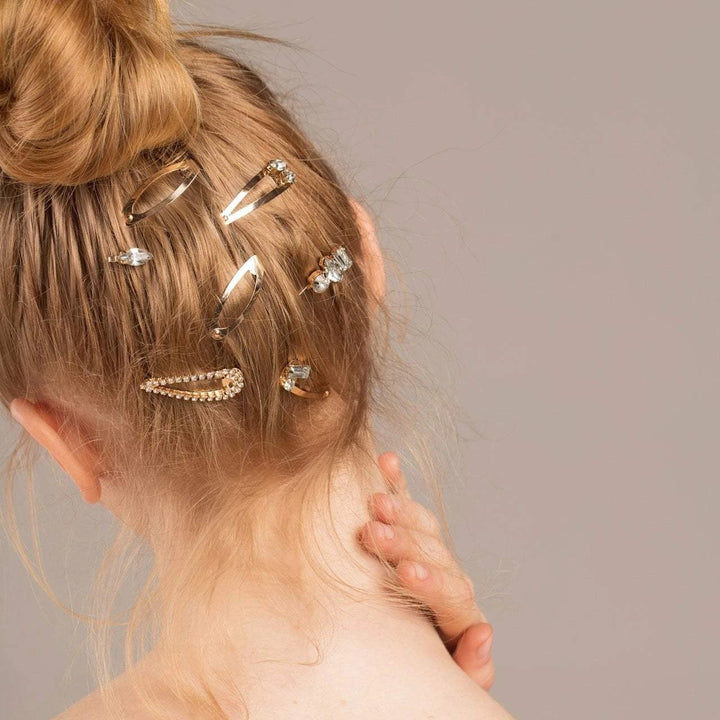 Kitsch - Micro Stackable Snap Hair Clips 7pc Set in Gold