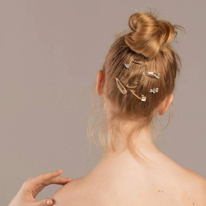 Kitsch - Micro Stackable Snap Hair Clips 7pc Set in Gold