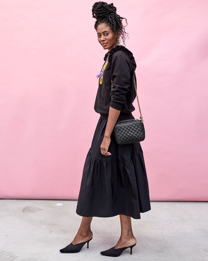 Clare V. - Midi Sac in Black Quilted Fantastic