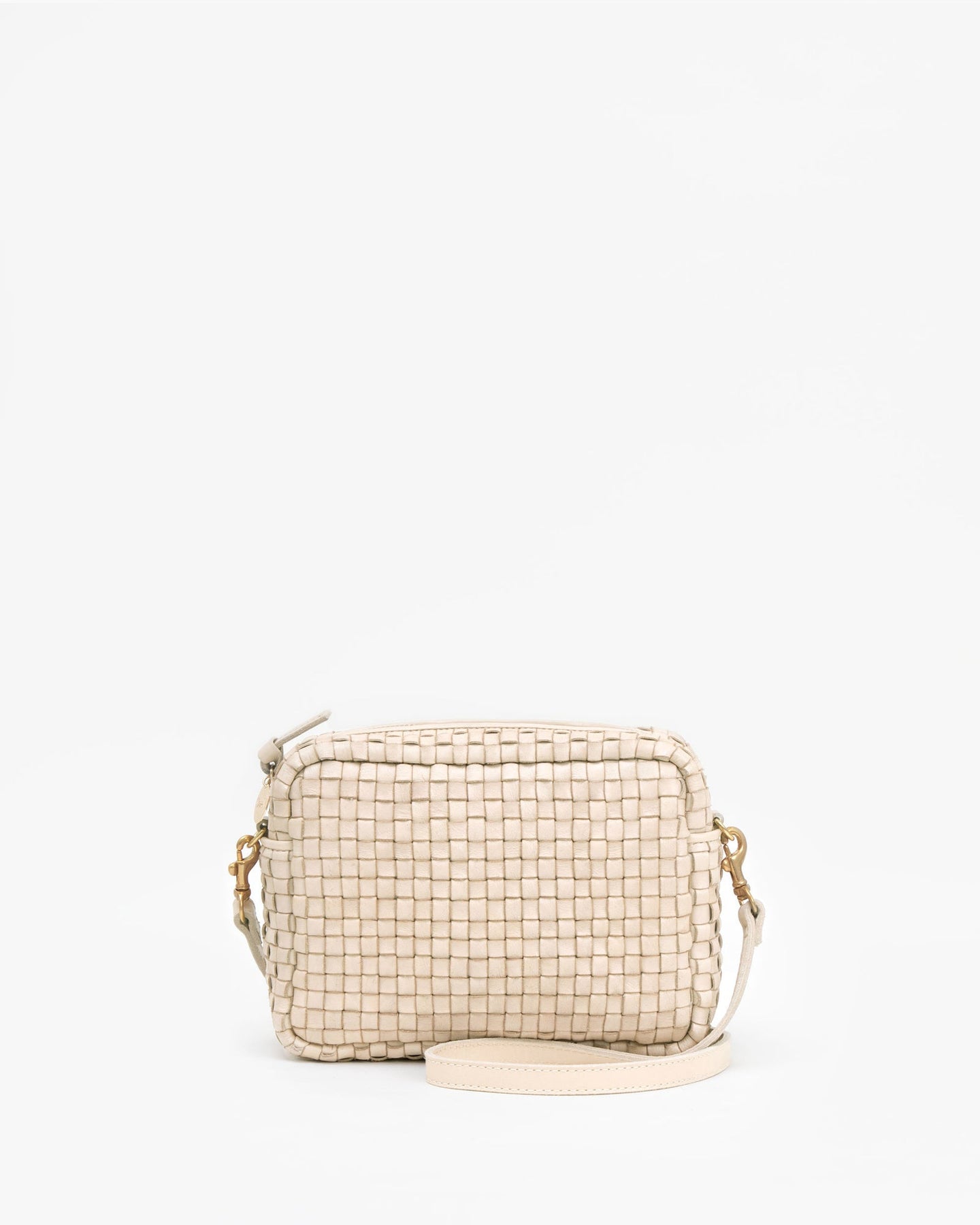 Clare V. - Midi Sac in Cream Woven Checker