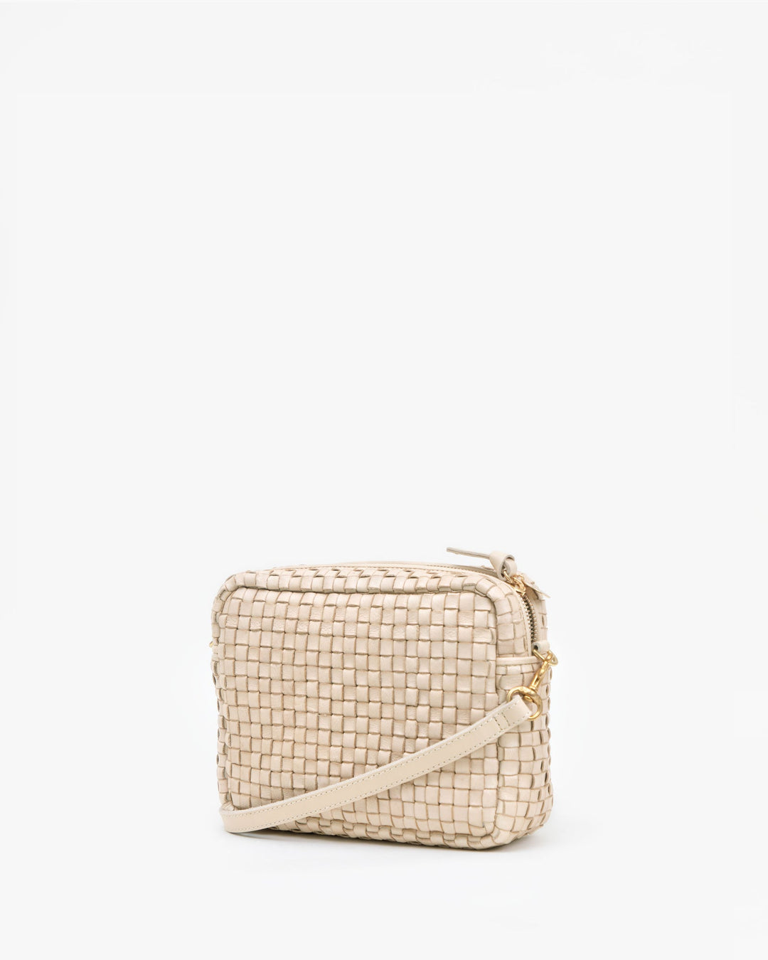 Clare V. - Midi Sac in Cream Woven Checker
