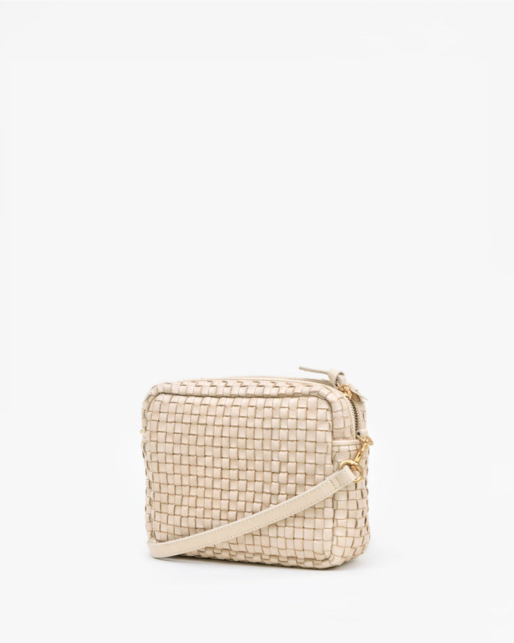 Clare V. - Midi Sac in Cream Woven Checker