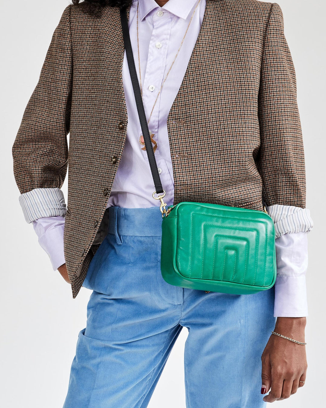 Clare V. - Midi Sac in Emerald Channel Quilted Italian Nappa