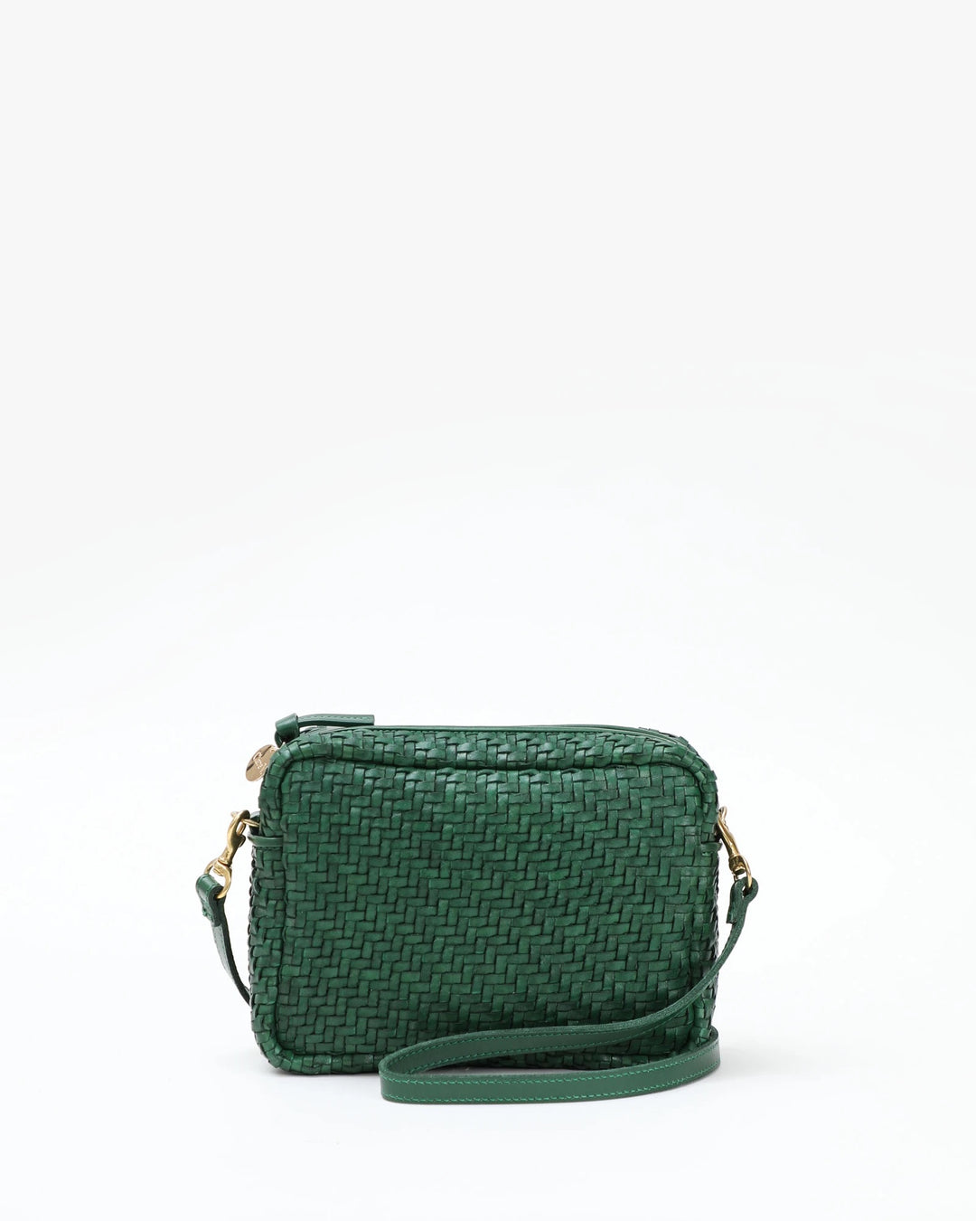 Clare V. - Midi Sac in Evergreen Woven Zig-Zag