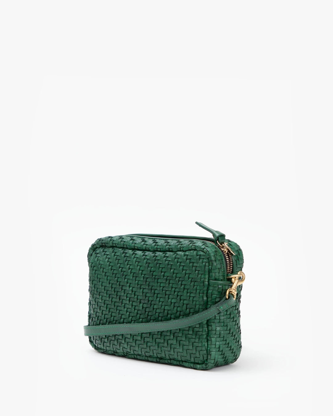 Clare V. - Midi Sac in Evergreen Woven Zig-Zag