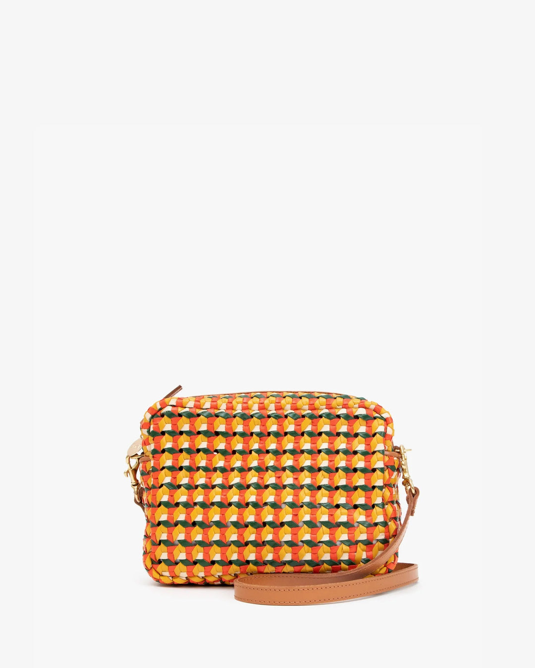 Clare V. - Midi Sac in Marigold, Cherry Red, Evergreen & Cream Rattan