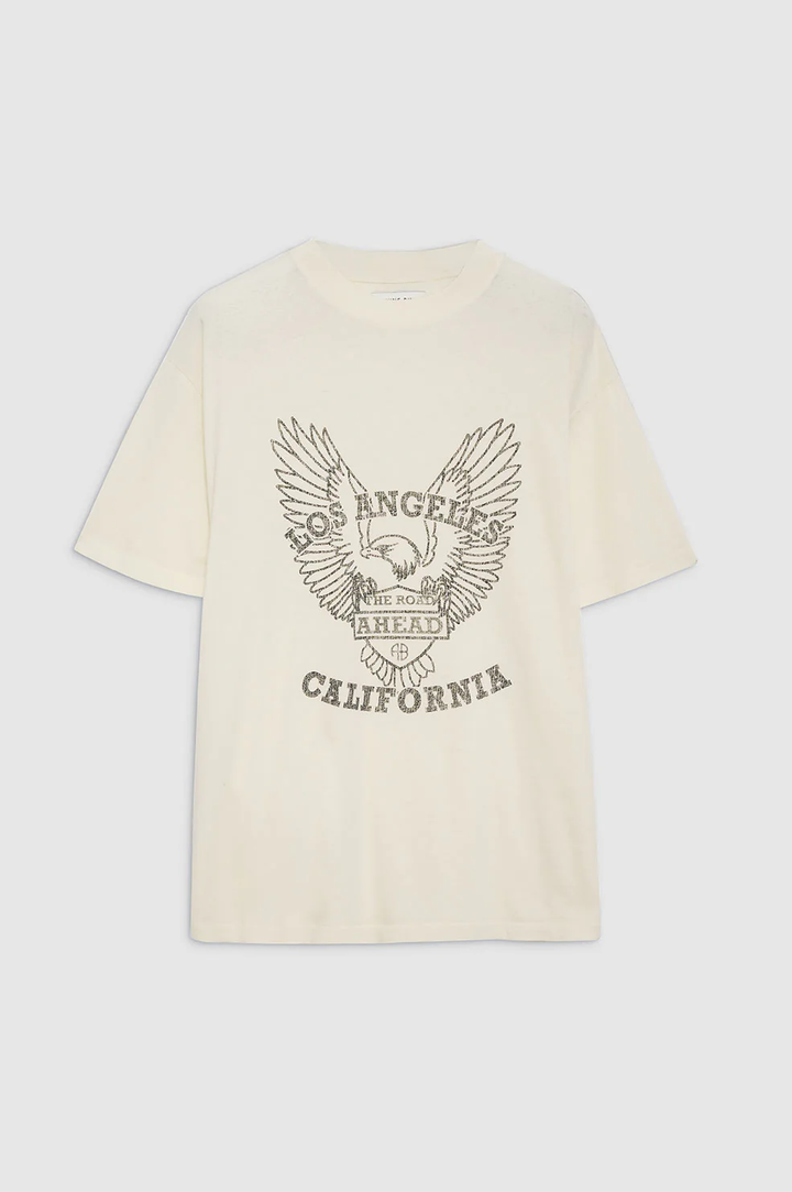 Anine Bing - Milo Tee Black Eagle in Off White