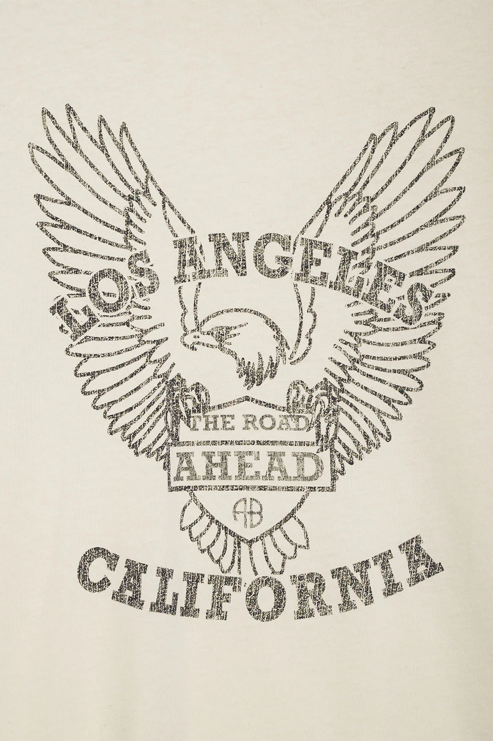 Anine Bing - Milo Tee Black Eagle in Off White