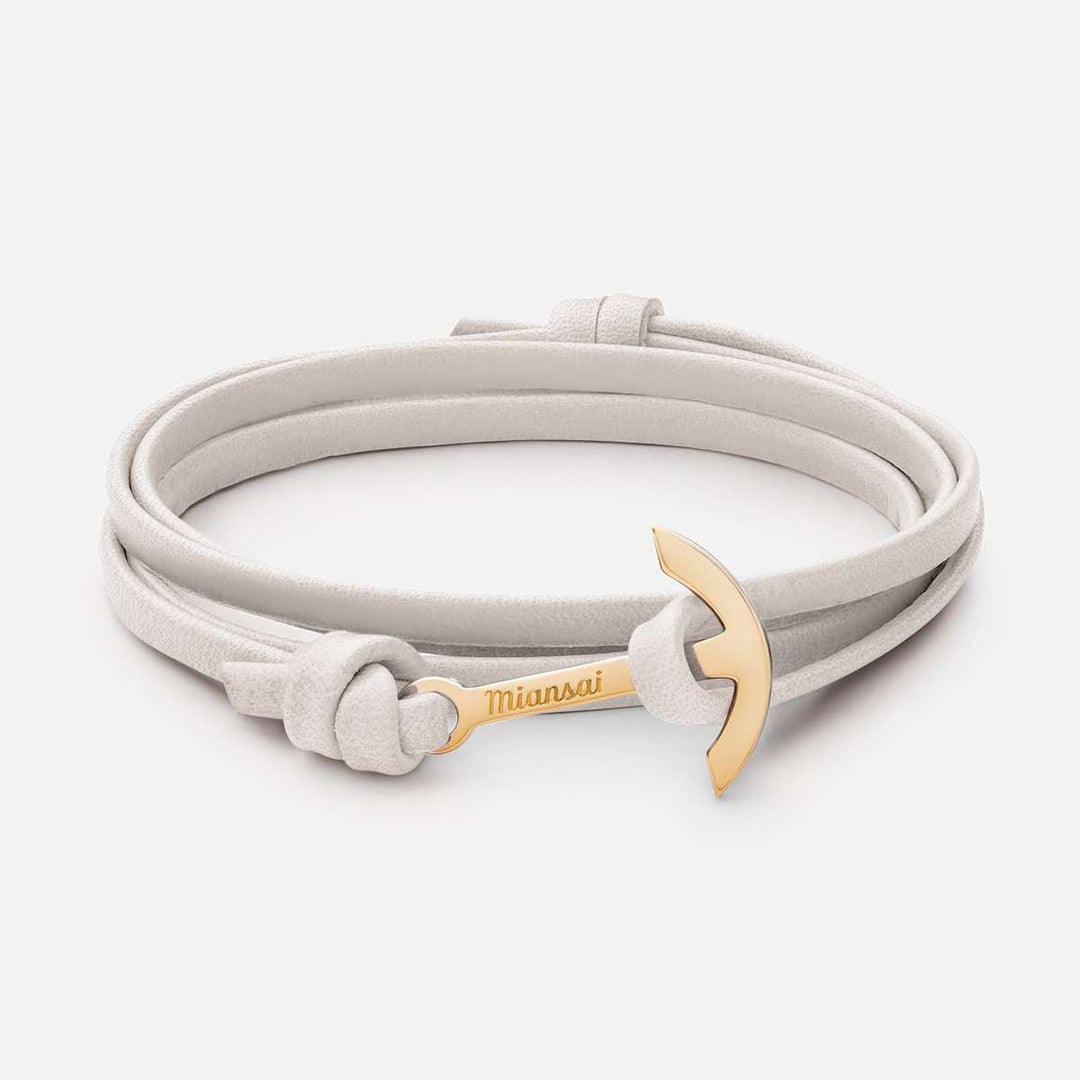 MIANSAI- Mini-Modern Anchor on Thin Leather Bracelet