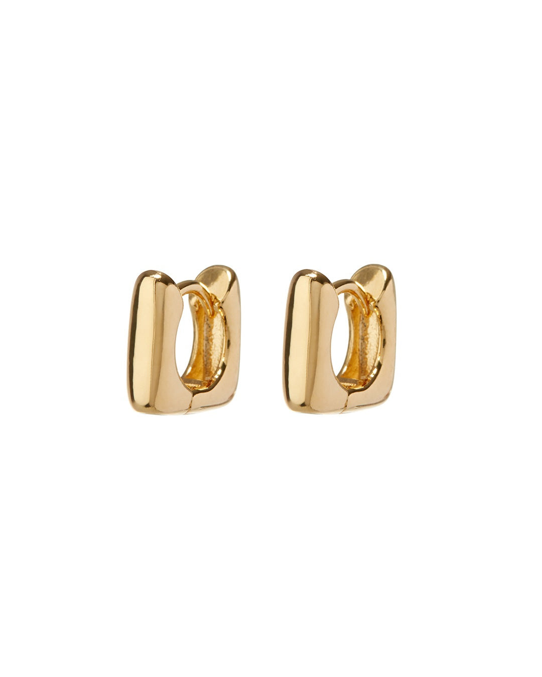 LUV AJ - Mini Art Deco Huggies (9mm) in Gold