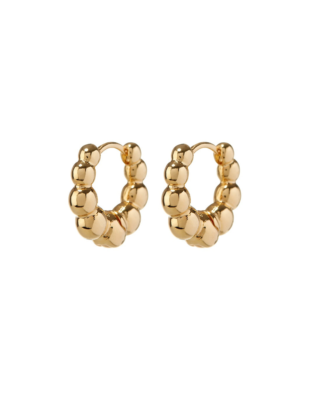 LUV AJ - Mini Beaded Bella Huggies (14mm) in Gold