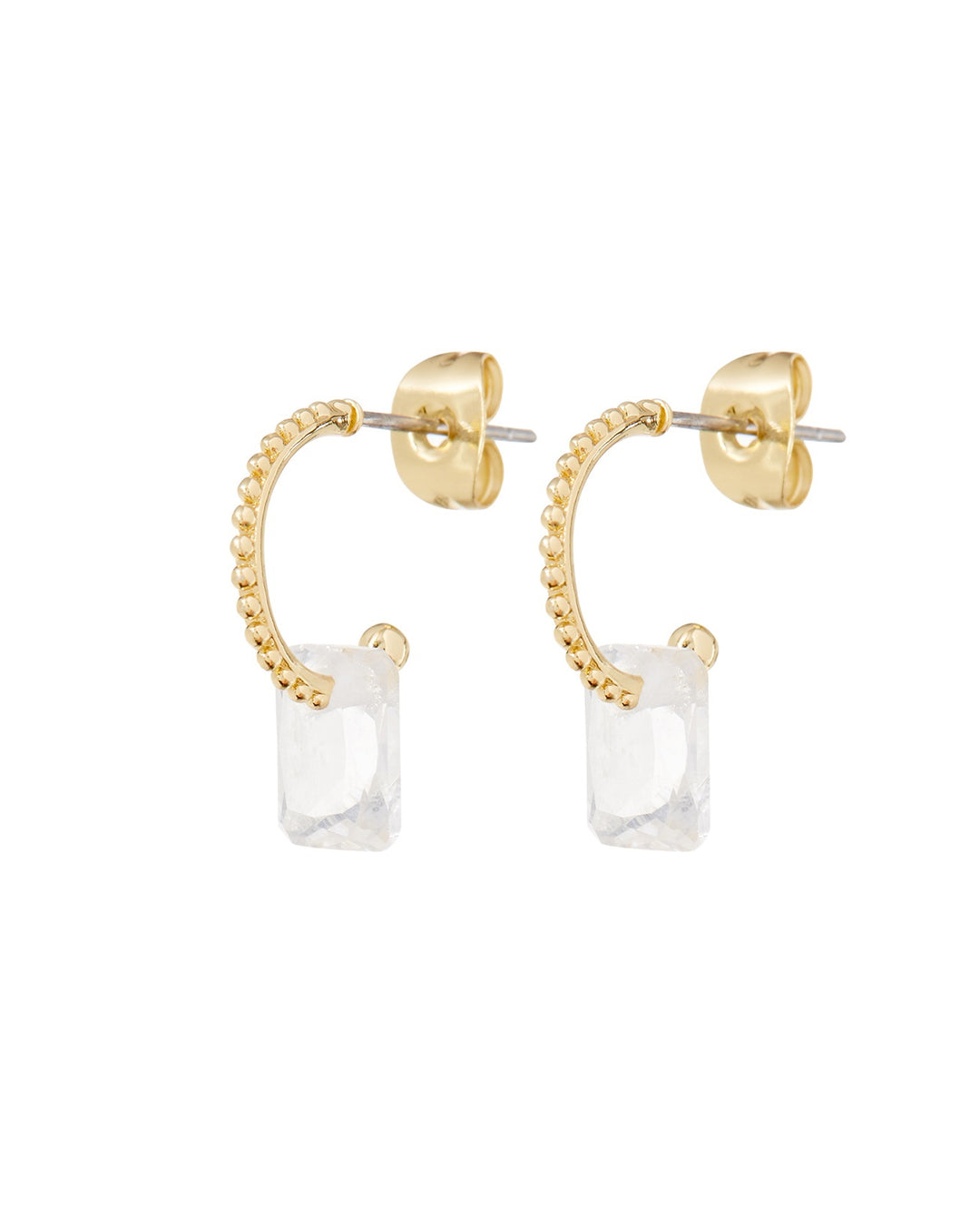LUV AJ - Mini Crystalline Huggies in Gold