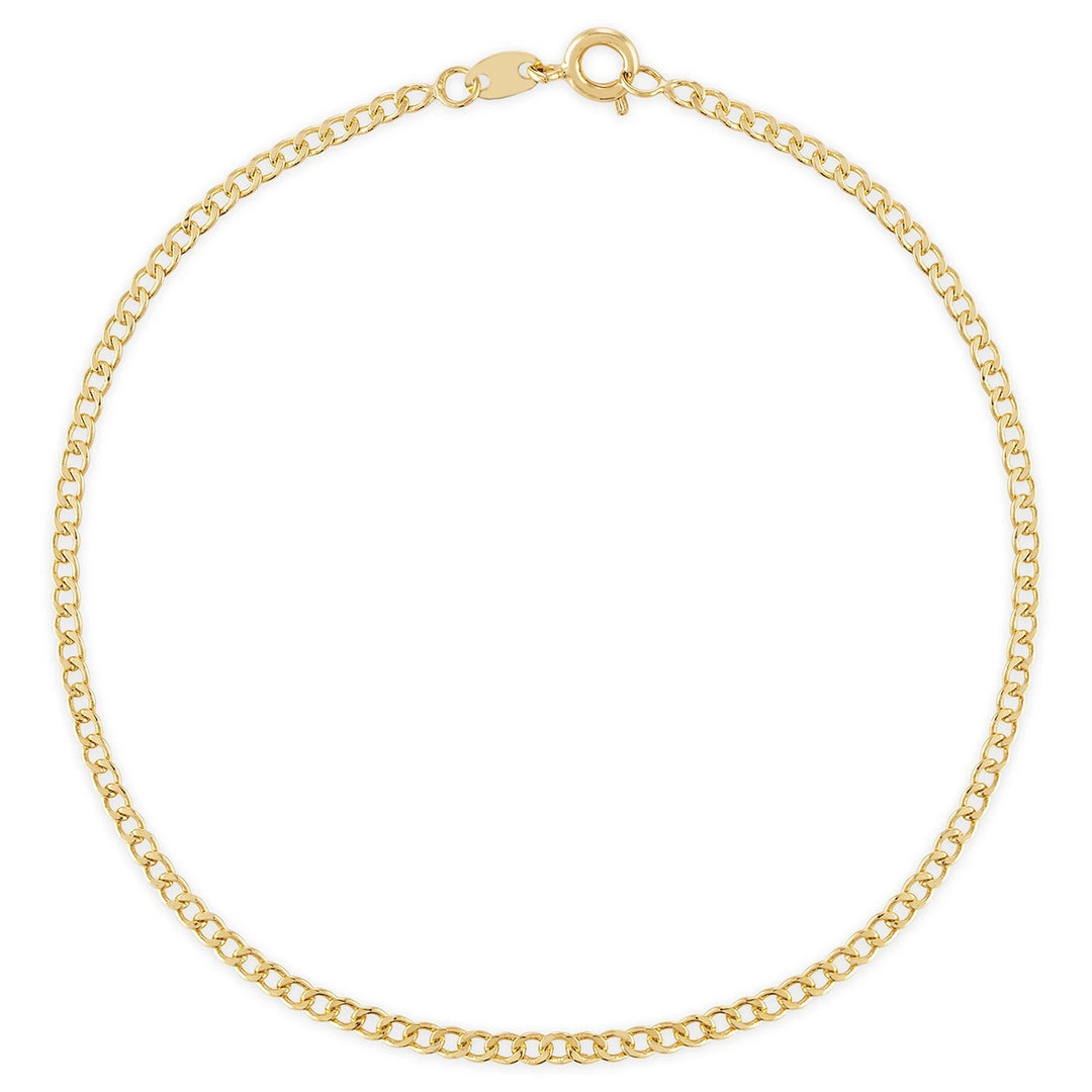 Alexa Leigh - 14" Mini Curb Chain Necklace in Yellow Gold